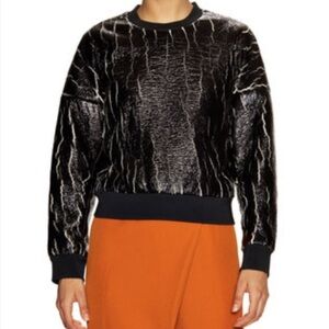 3.1 PHILLIP LIM Coated Crackle Sweatshirt XS